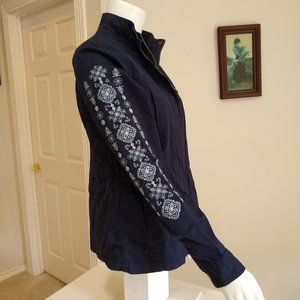Sonoma zippered jacket with embroidered sleeves